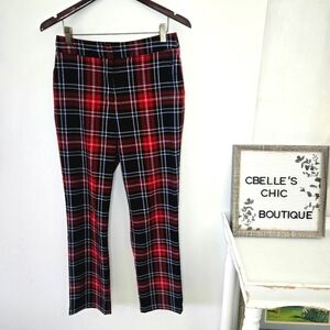 Draper James RSVP Black/Red Plaid Pants Sz S